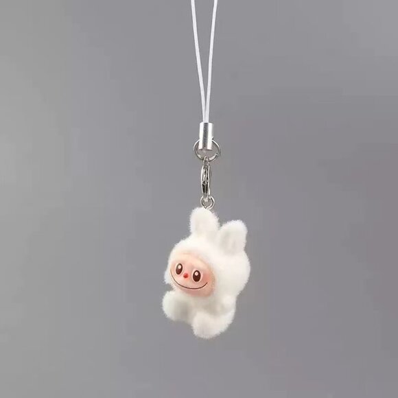 8 PCs Very Mini Handmade Fuzzy Labubu Pendant Keychain/Phone Charm-1.1" Bunny - Picture 10 of 16